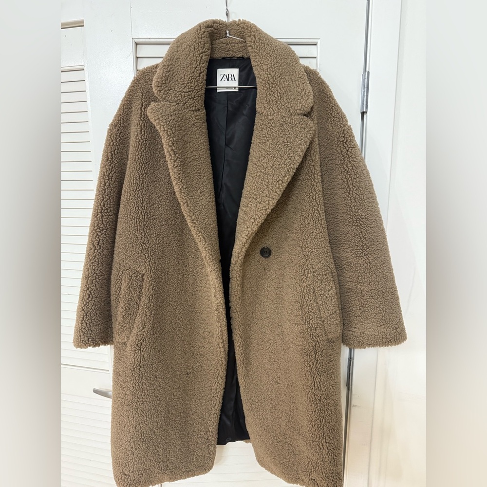 Zara Women's Tan Teddy Jacket